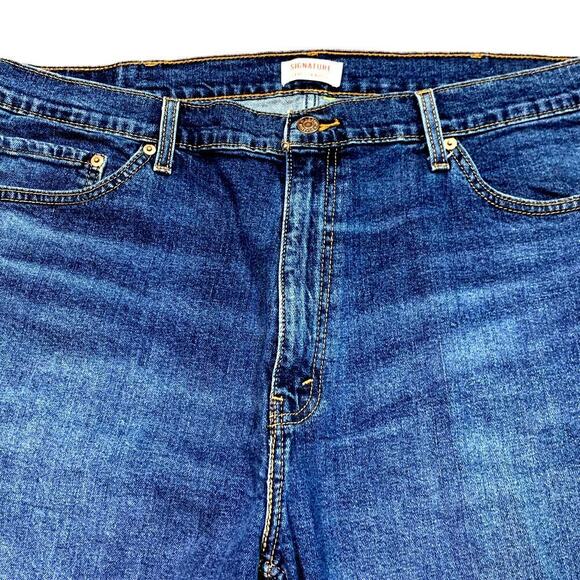 Levi Strauss Signature Blue Jeans Shorts Bermuda Mens Plus Size W40 Stretch - Picture 5 of 12